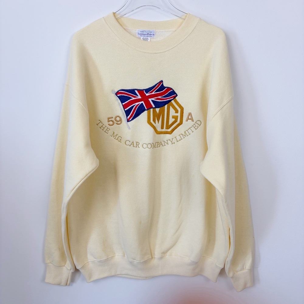 Vintage MG Motor Company Morris Garages UK Car Sweatshirt XXL Lederman Rupp USA